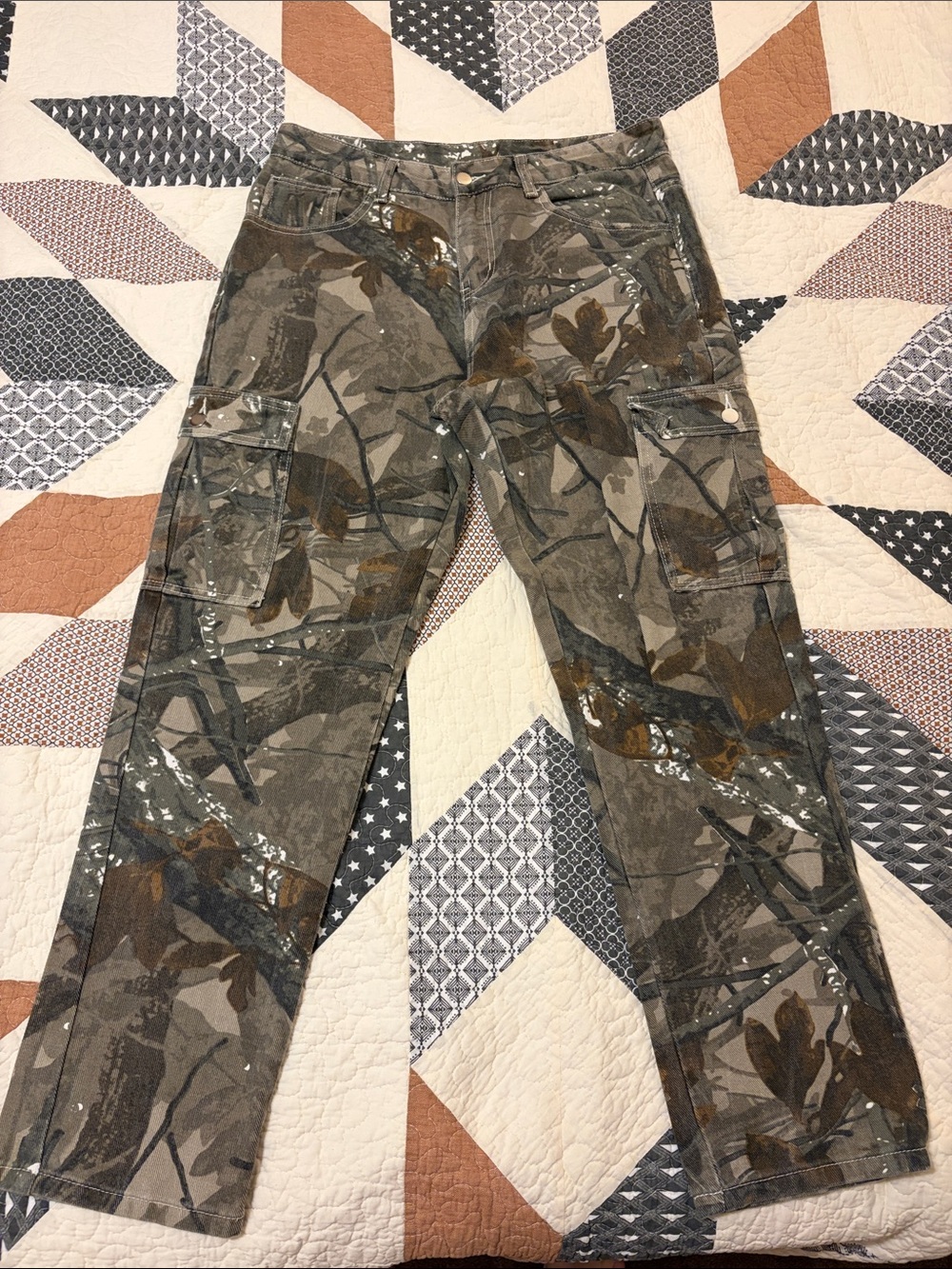 Men's Baggy Camo Cargo Pants Y2K